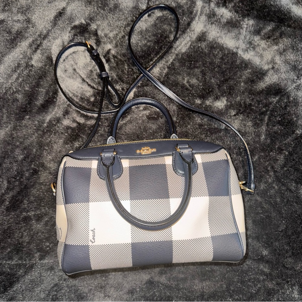 Coach Blue Plaid Crossbody Bag